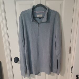 Men's Flag And Anthem Light Blue Zip-Up Sweater